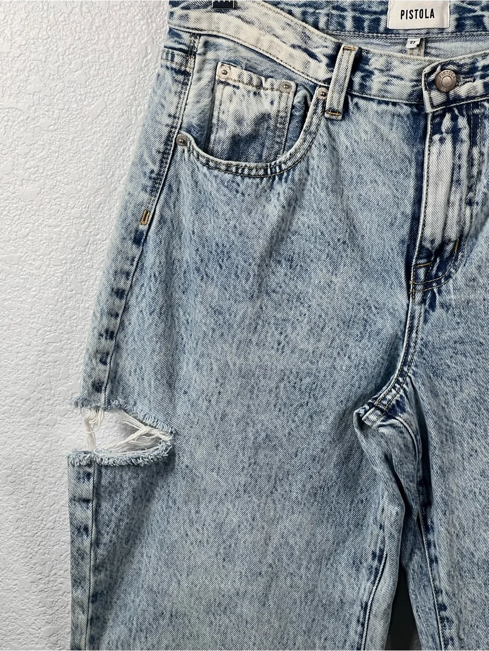PISTOLA DENIM Bobbie High Rise Jeans In Clear Waters Sz 26/27 Runs Large Cotton